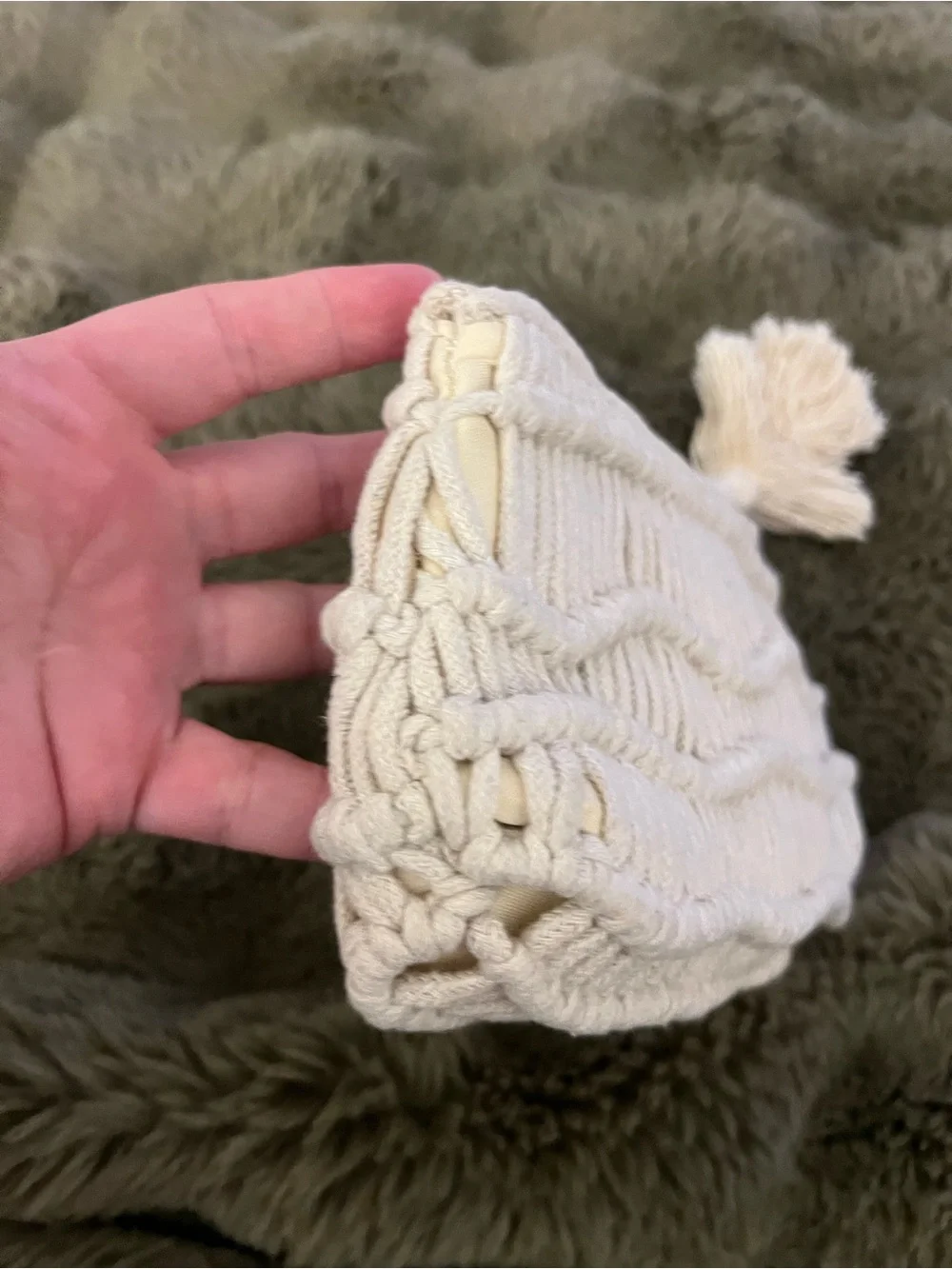 Universal Thread Macramé Tassel Pouch - Cream